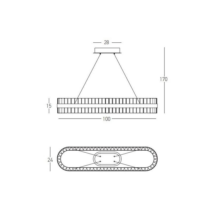 Zambelis 22041 - LED Aptumšojama lustra ar auklu LED/68W/230V zelta