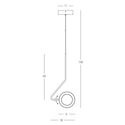 Zambelis 22044 - LED Aptumšojama lustra ar auklu LED/7W/230V CRI90, balta