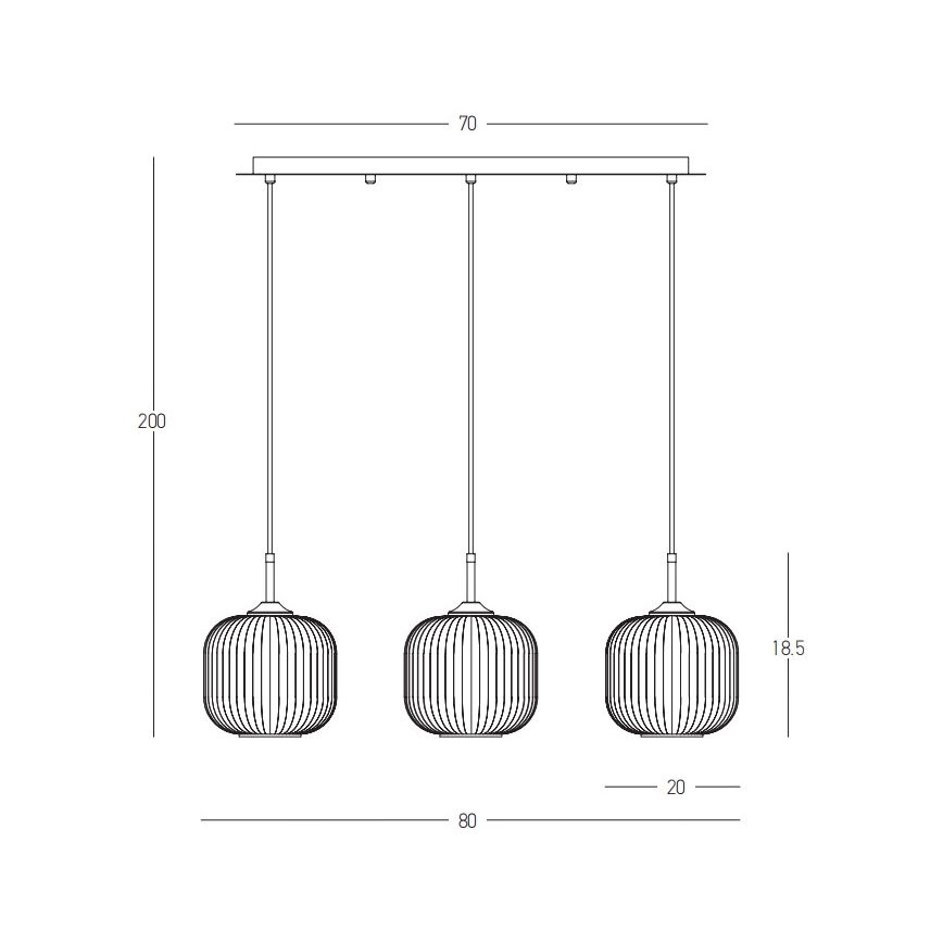 Zambelis 22074 - Lustra ar auklu 3xE27/40W/230V