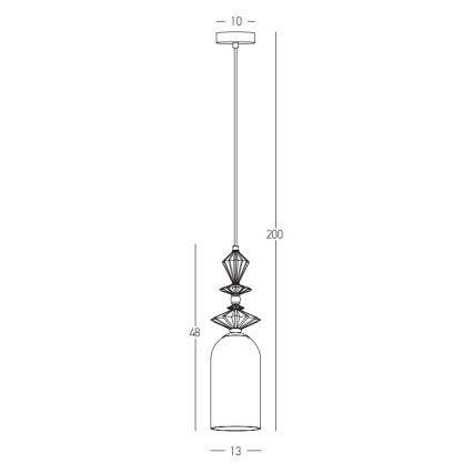 Zambelis 22078 - Lustra ar auklu 1xE27/40W/230V