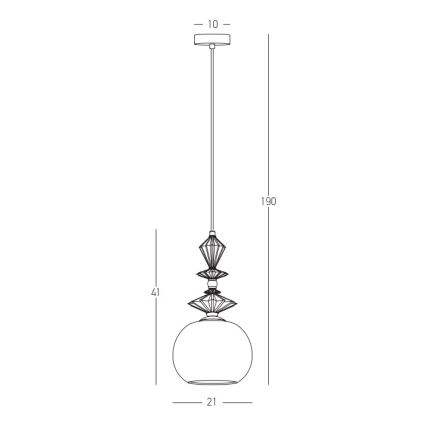 Zambelis 22079 - Lustra ar auklu 1xE27/40W/230V