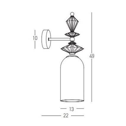 Zambelis 22080 - Sienas lampa 1xE27/40W/230V