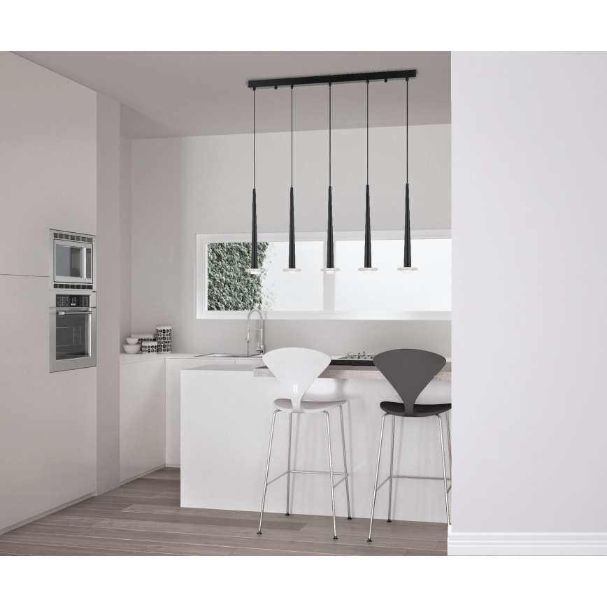 Zambelis 22112 - LED Aptumšojama lustra ar auklu 5xLED/3W/230V CRI90, melna