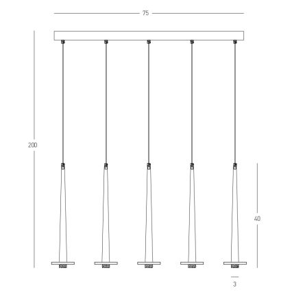 Zambelis 22112 - LED Aptumšojama lustra ar auklu 5xLED/3W/230V CRI90, melna