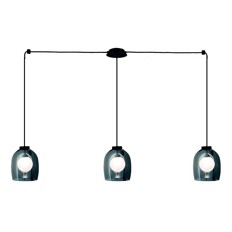 Zambelis 22146 - Lustra ar auklu 3xG9/5W/230V zirneklis melna