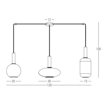 Zambelis 22151 - Lustra ar auklu 3xE27/40W/230V zirneklis zelta