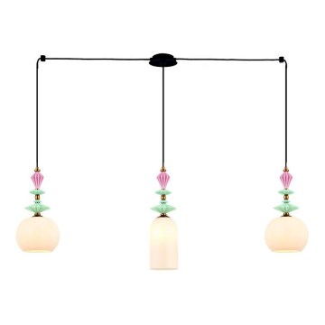 Zambelis 22153 - Lustra ar auklu 3xE27/40W/230V zirneklis keramika
