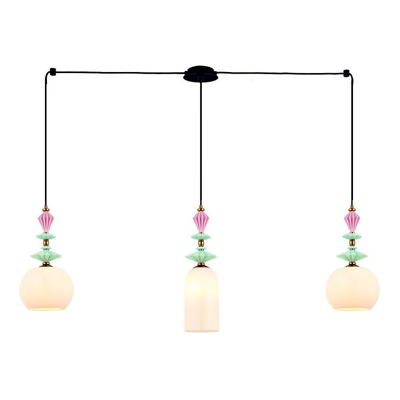 Zambelis 22153 - Lustra ar auklu 3xE27/40W/230V zirneklis keramika
