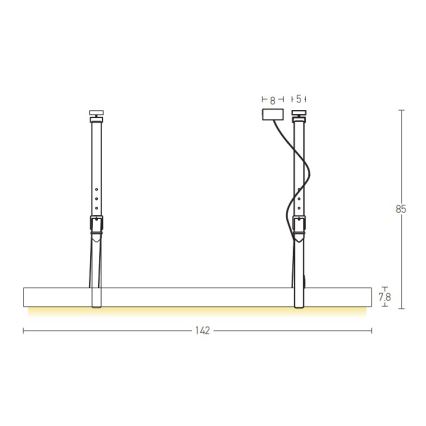 Zambelis 22211 - LED Lustra ar auklu LED/45W/230V