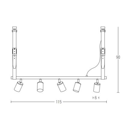 Zambelis 22224 - Lustra ar auklu 5xGU10/25W/230V