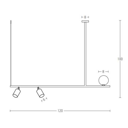 Zambelis 22227 - Lustra ar auklu 2xGU10/25W+G9/9W/230V