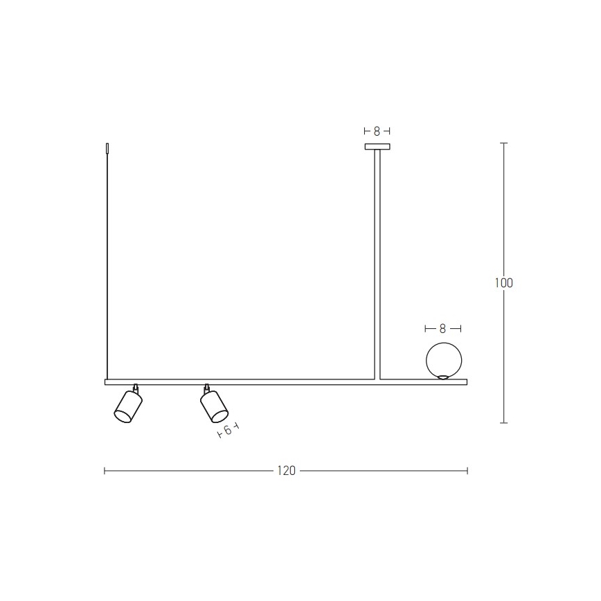 Zambelis 22227 - Lustra ar auklu 2xGU10/25W+G9/9W/230V
