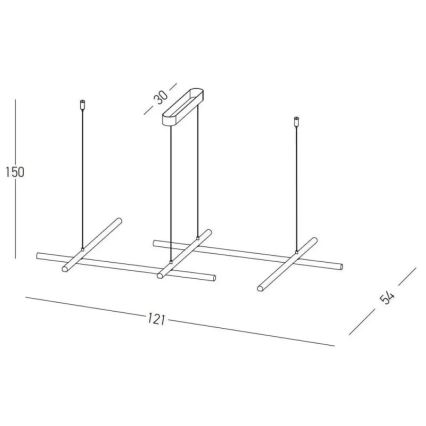 Zambelis 22242 - LED Aptumšojama lustra ar auklu LED/50W/230V zelta