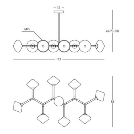 Zambelis 23023 - Lustra ar stieni 8xG9/5W/230V zelta