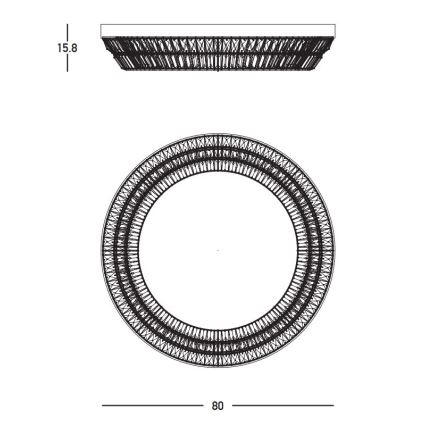 Zambelis 23049 - LED Aptumšojama kristāla griestu lampa LED/55W/230V CRI 90 3000K d. 80 cm misiņš