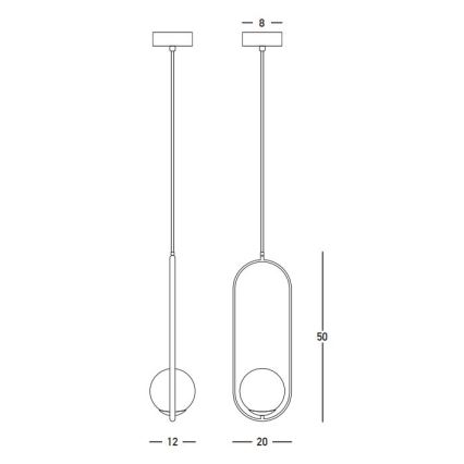 Zambelis 23135 - Lustra ar auklu 1xG9/7W/230V 12x20 cm zelta