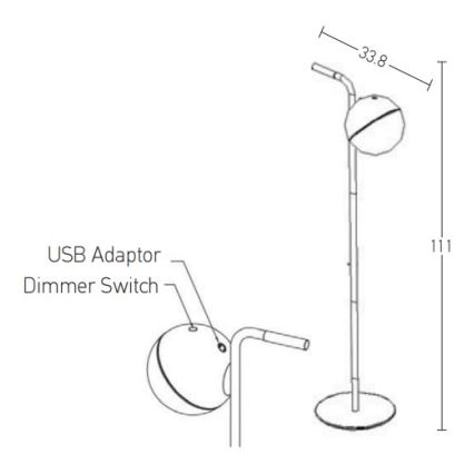 Zambelis E232 - LED Aptumšojama āra lampa LED/1,5W/5V IP54, melna