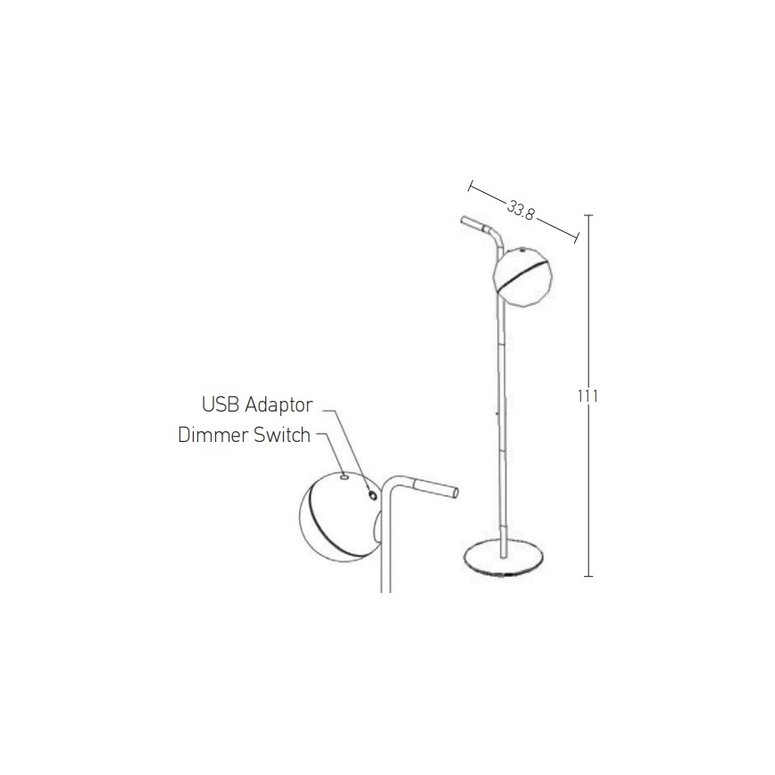 Zambelis E232 - LED Aptumšojama āra lampa LED/1,5W/5V IP54, melna