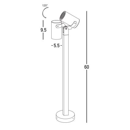 Zambelis E325 - Āra lampa 1xGU10/15W/230V IP54 antracīta