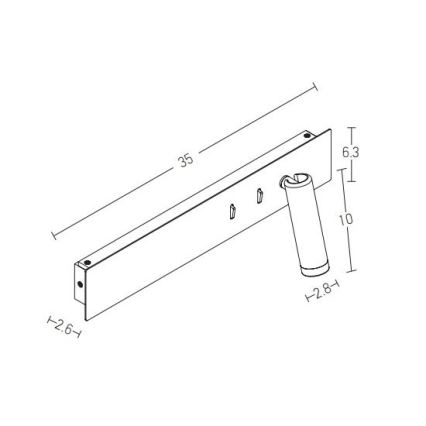 Zambelis H54 - LED Sienas lampa LED/3W + LED/10W/230V melna