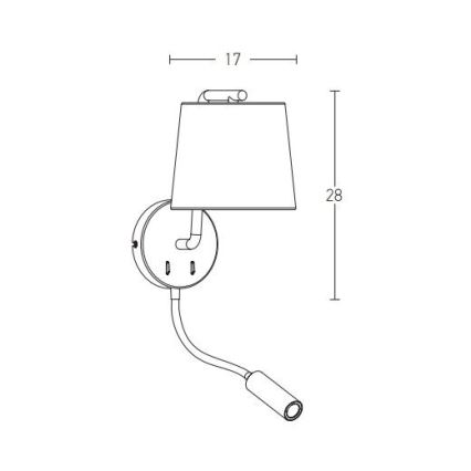 Zambelis H57 - LED Pielāgojama lampa LED/3W + 1xE27/40W/230V melna