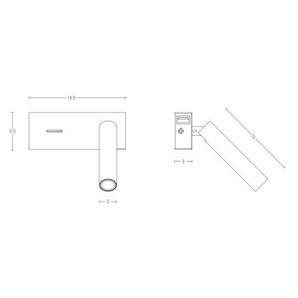 Zambelis H74 - LED Sienas lampa LED/3W/230V USB balta