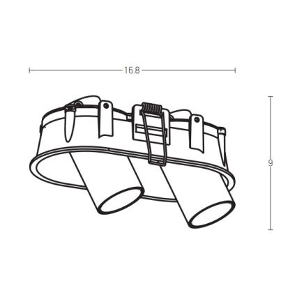 Zambelis Z11207-B - LED Iegremdējams starmetis 2xLED/7W/230V CRI90 melna