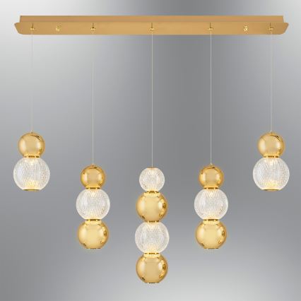 Zelta LED piekaramais lukturis CREMONA LED/27W/230V 3000K
