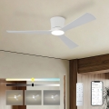 ZEVENTI - AUREX LED dimējams griestu ventilators, 24W/230V, 3000/4000/6000K, Wi‑Fi (Tuya), balts, ar tālvadības pulti