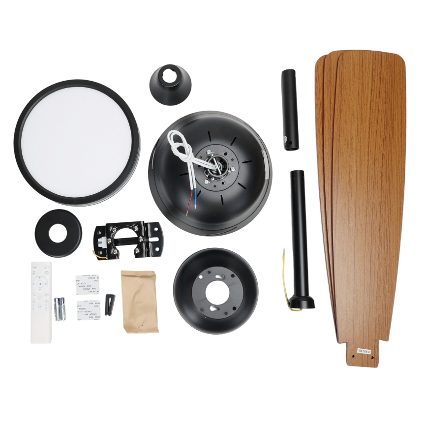 ZEVENTI - LED aptumšojams griestu ventilators ULUWATU LED/20W/230V 2700-6500K 132 cm brūns + tālvadības pults