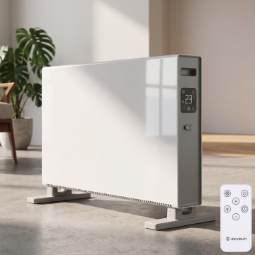 ZEVENTI - Elektriskais tiešais sildītājs/konvektors ar LCD displeju 1250/2000W/230V balts + tālvadība