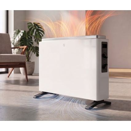ZEVENTI - Elektriskais tiešsildītājs/konvektors 800/1200/2000W/230V balts