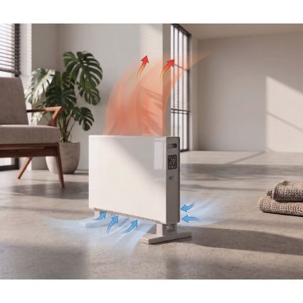 ZEVENTI - Elektriskais tiešais sildītājs/konvektors ar LCD displeju 1250/2000W/230V balts + tālvadība