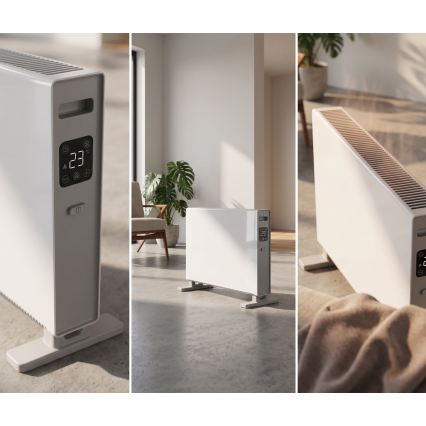 ZEVENTI - Elektriskais tiešais sildītājs/konvektors ar LCD displeju 1250/2000W/230V balts + tālvadība