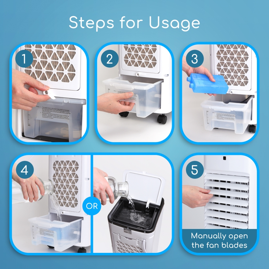 ZEVENTI - Gaisa dzesētājs ARCTIC 60W/230V melns/balts