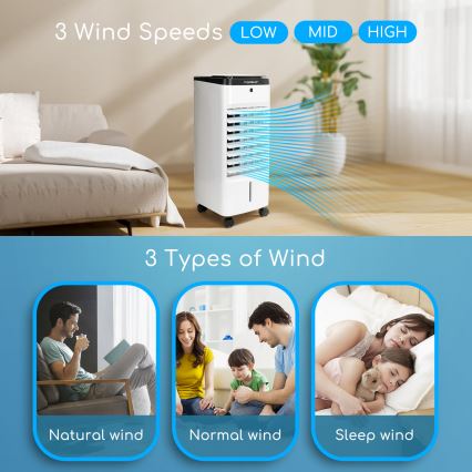 ZEVENTI - Gaisa dzesētājs ARCTIC 60W/230V melns/balts