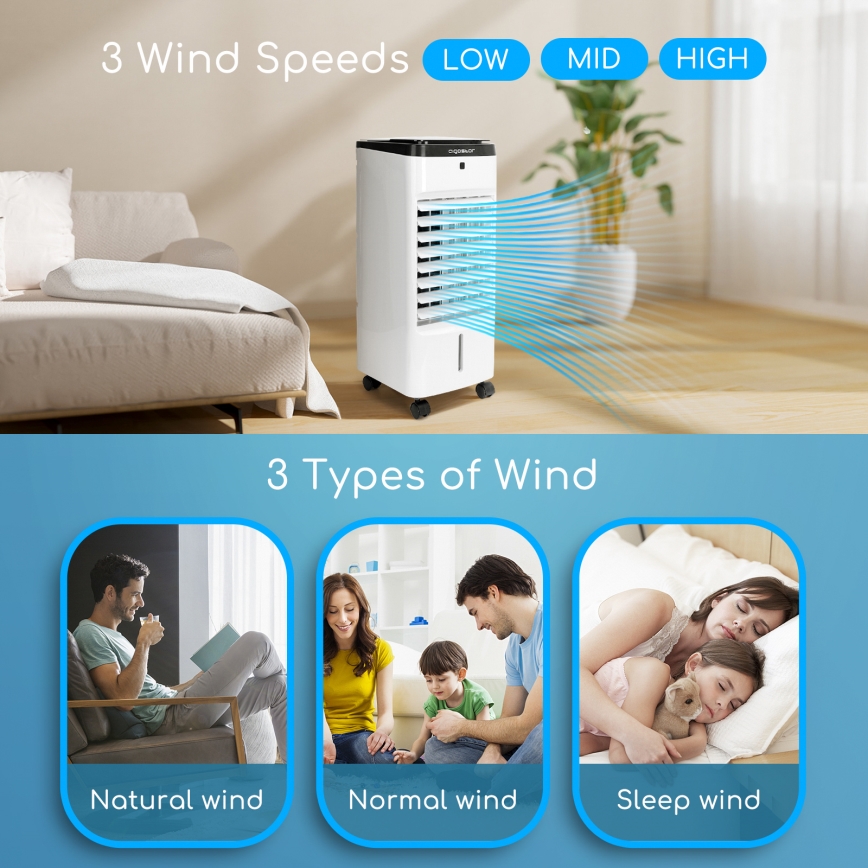 ZEVENTI - Gaisa dzesētājs ARCTIC 60W/230V melns/balts