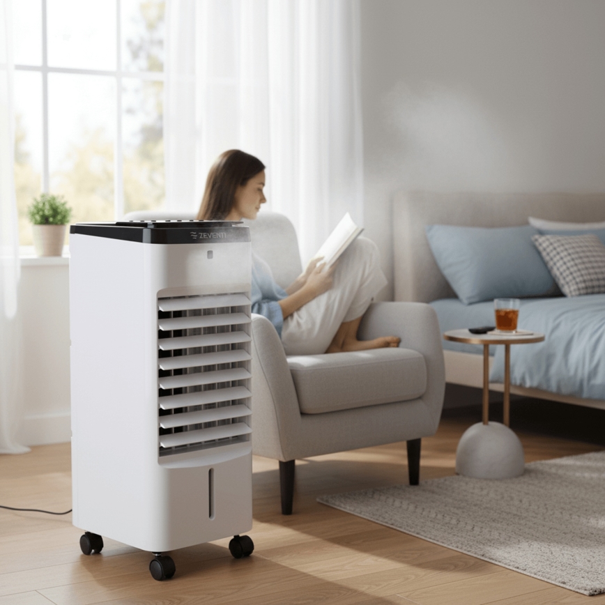 ZEVENTI - ARCTIC gaisa dzesētājs 60W/230V melns/balts + tālvadības pults
