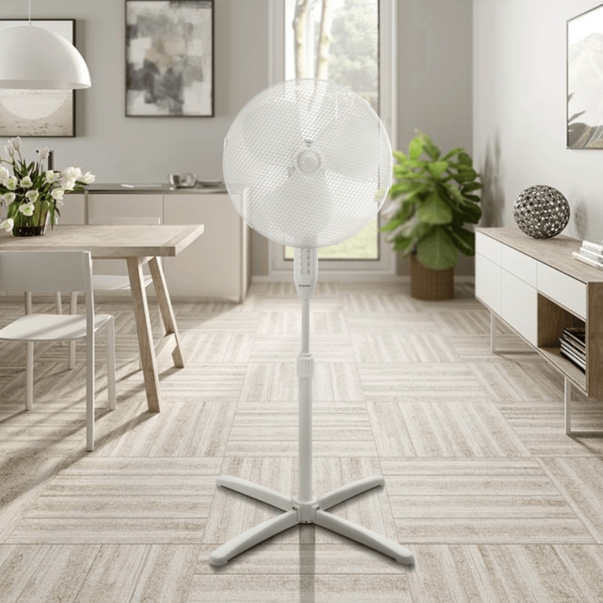 ZEVENTI - Statīva ventilators FLOW 45W/230V 120 cm balts