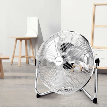 ZEVENTI - Grīdas ventilators FLOW 60W/230V 44,5 cm spīdīgs hroms