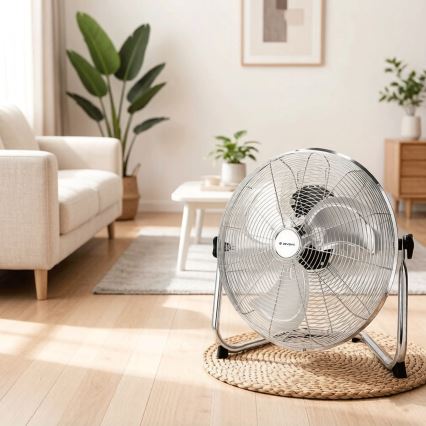 ZEVENTI - Grīdas ventilators FLOW 60W/230V 44,5 cm spīdīgs hroms
