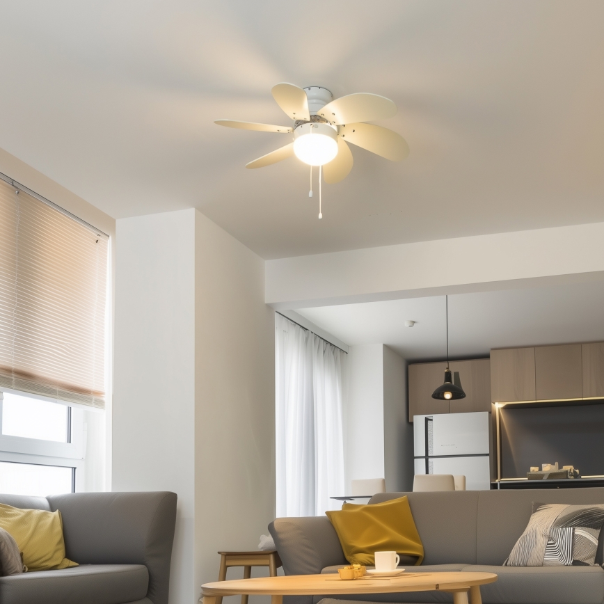 ZEVENTI - Griestu ventilators FAMARA 1xE14/60W/230V balta