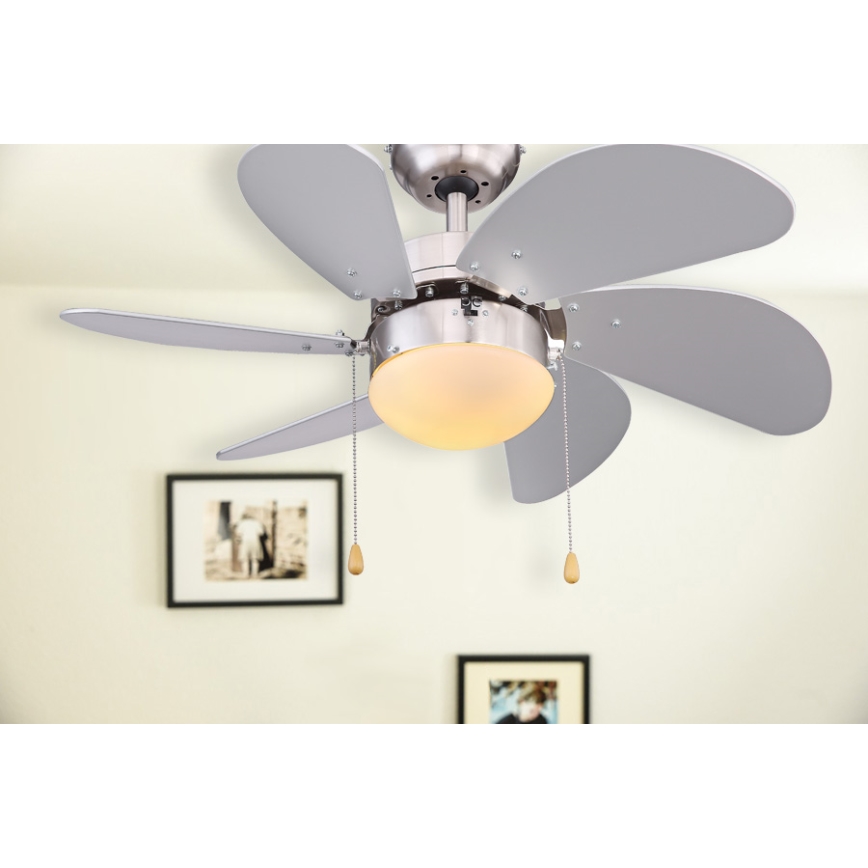 ZEVENTI - Griestu ventilators FAMARA 1xE14/60W/230V pelēka