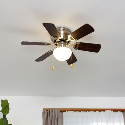ZEVENTI - Griestu ventilators GALDANA 1xE27/60W/230V brūna/bēša