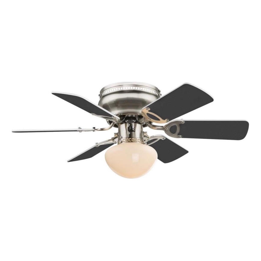 ZEVENTI - Griestu ventilators GALDANA 1xE27/60W/230V pelēka/balta