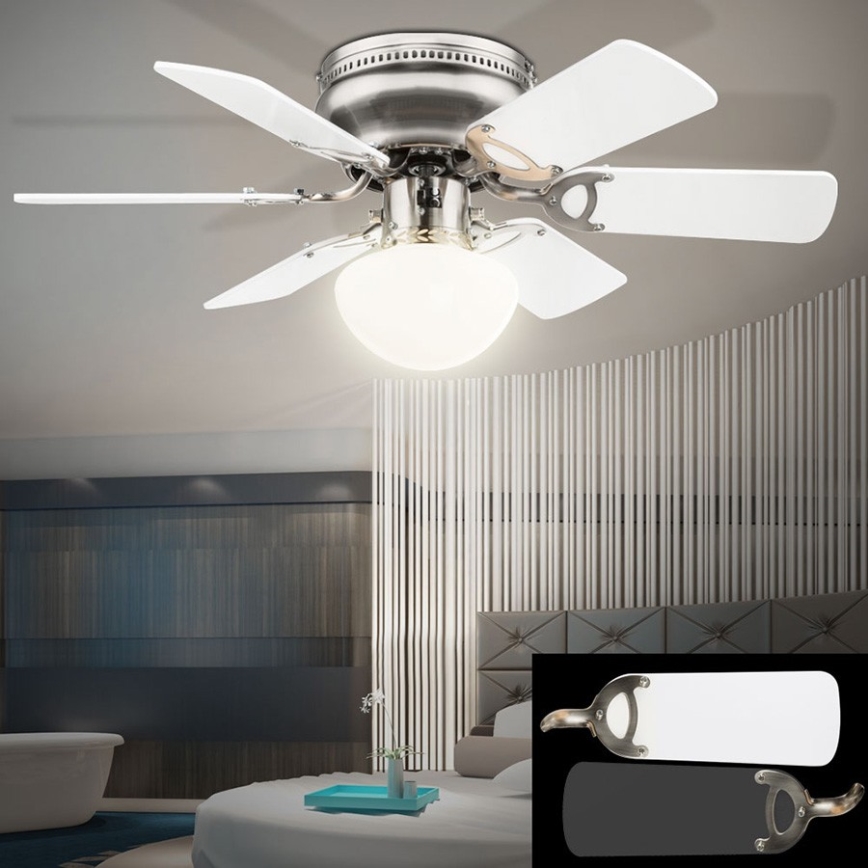 ZEVENTI - Griestu ventilators GALDANA 1xE27/60W/230V pelēka/balta