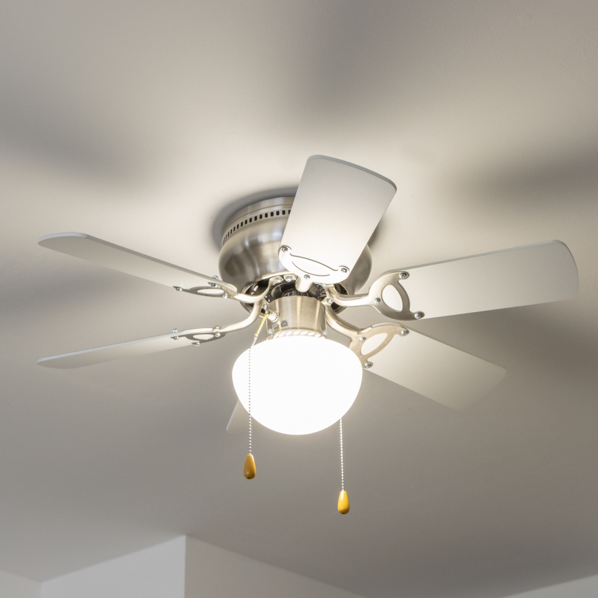 ZEVENTI - Griestu ventilators GALDANA 1xE27/60W/230V pelēka/balta