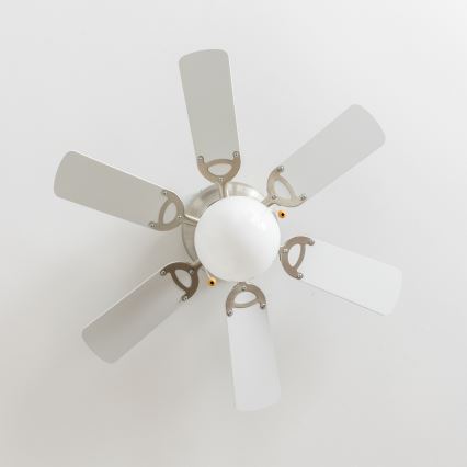 ZEVENTI - Griestu ventilators GALDANA 1xE27/60W/230V pelēka/balta