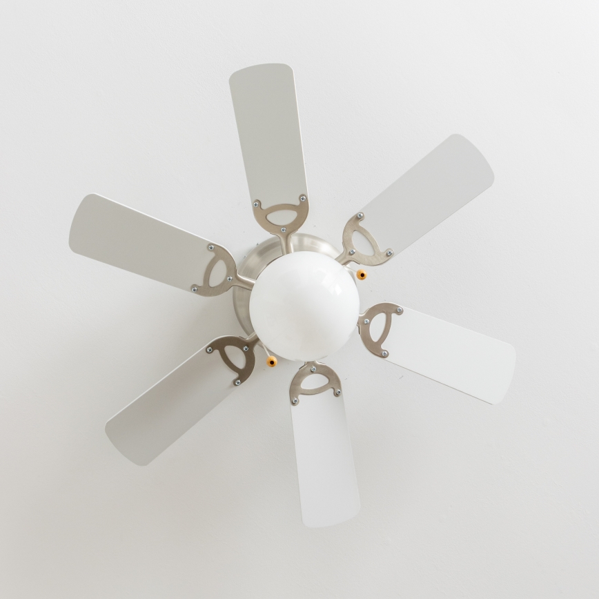 ZEVENTI - Griestu ventilators GALDANA 1xE27/60W/230V pelēka/balta