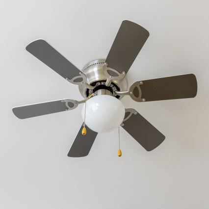 ZEVENTI - Griestu ventilators GALDANA 1xE27/60W/230V pelēka/balta